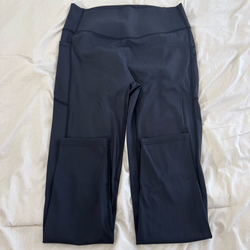 Woobilly High-Waisted Butt Lifting Pocket Leggings Black Size XL
